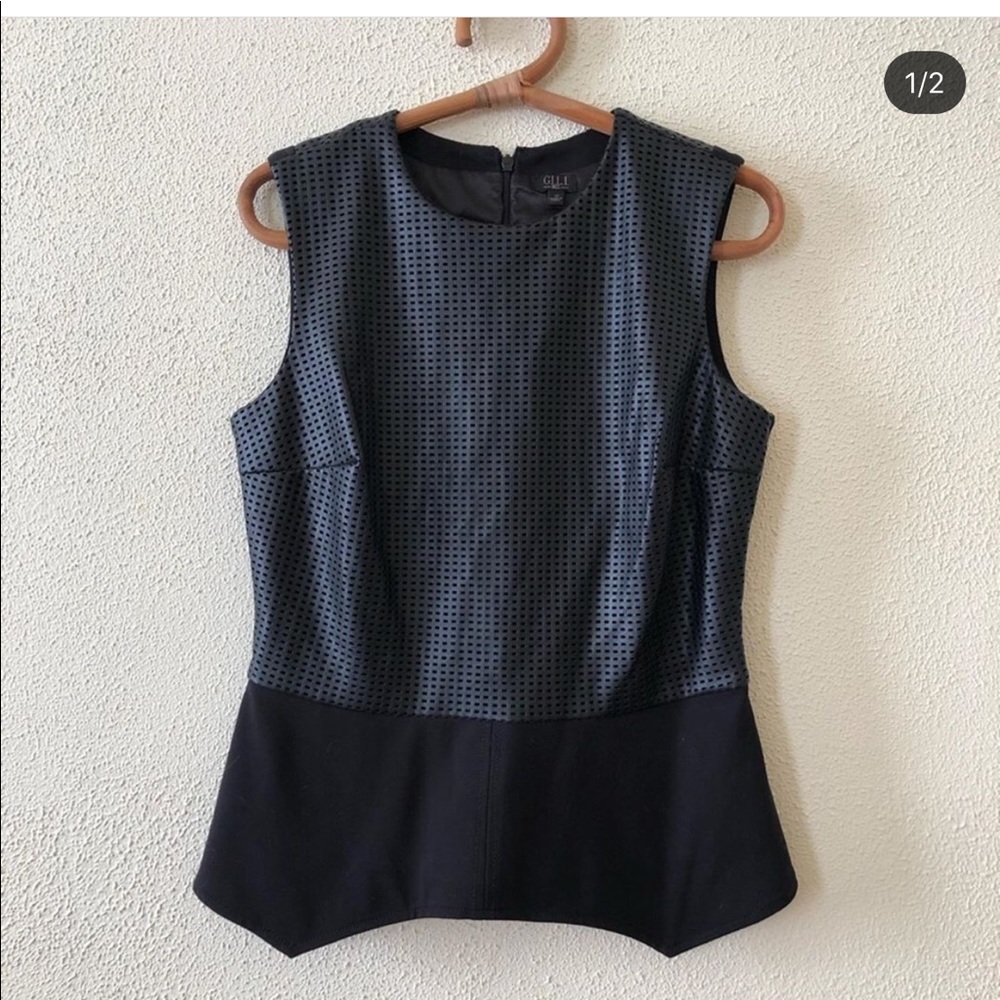Peplum leather top